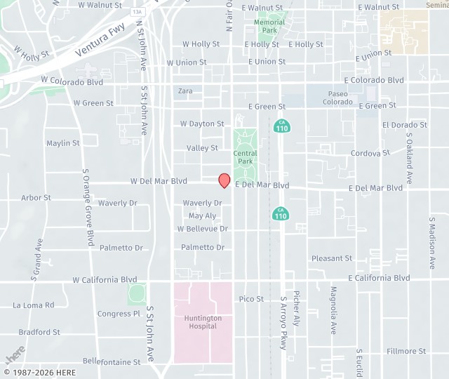 Location Map: 301 S Fair Oaks Ave., Suite 302 Pasadena, California 91105